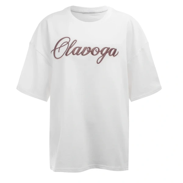 T-shirt damski OLAVOGA AMYRAL 2026 ecru - maWer Fashion