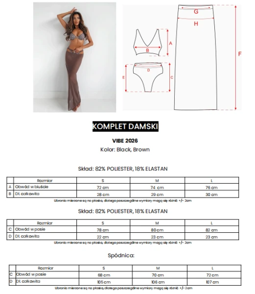 Komplet plażowy damski OLAVOGA VIBE 2026 brąz - maWer Fashion