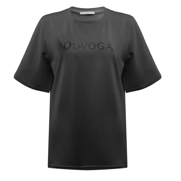T-shirt damski OLAVOGA OVIRA 2026 -  czarny maWer Fashion