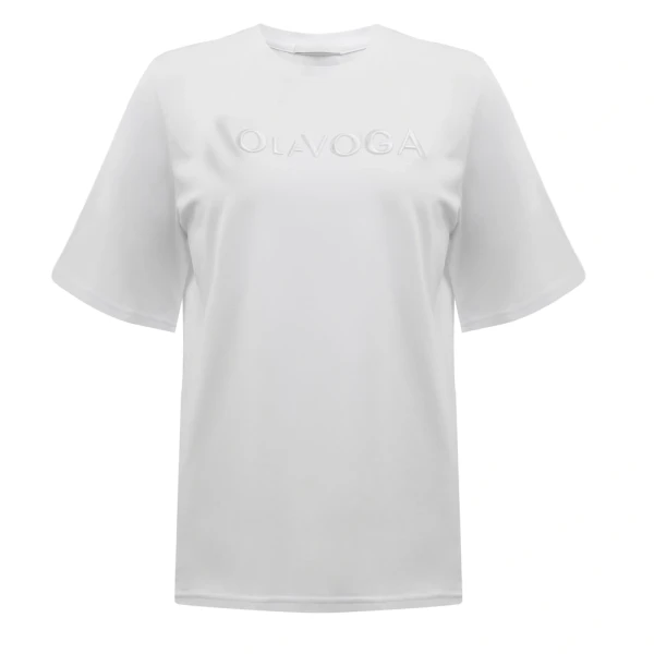 T-shirt damski OLAVOGA OVIRA 2026 - biały maWer Fashion