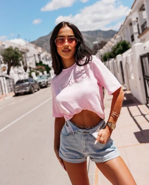T-shirt damski OLAVOGA OVIRA 2026 blush pink