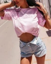 T-shirt damski OLAVOGA OVIRA 2026  blush pink - maWer Fashion