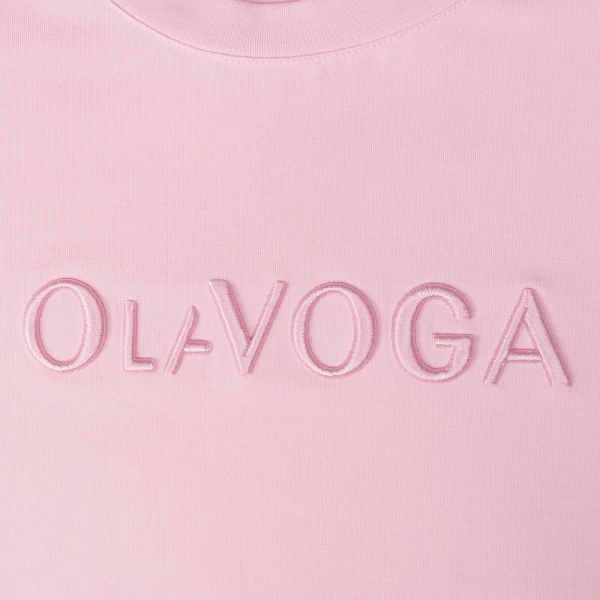 T-shirt damski OLAVOGA OVIRA 2026  blush pink - maWer Fashion
