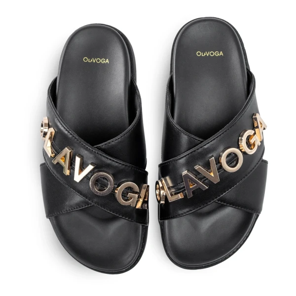 Klapki damskie OLAVOGA TILLY 2026 czarne - maWer Fashion