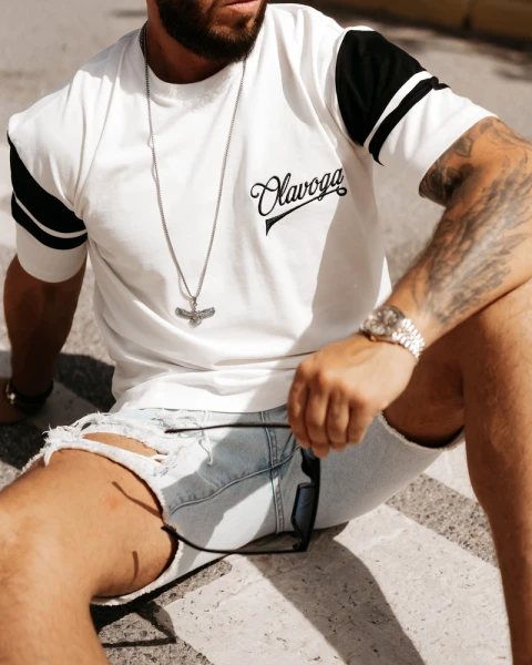 T-shirt męski OLAVOGA VALDORIN 2026 ecru - maWer Fashion
