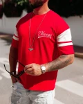 T-shirt męski OLAVOGA VALDORIN 2026 czerwony - maWer Fashion