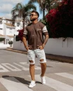 T-shirt męski OLAVOGA VALDORIN 2026 brąz - maWer Fashion