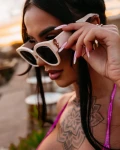 Okulary damskie OLAVOGA OPULENZA 2026 beż - maWer Fashion