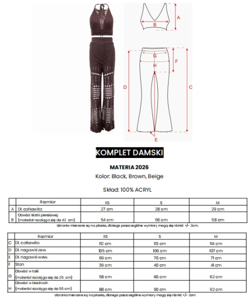 Komplet damski OLAVOGA MATERIA 2026 brąz - maWer Fashion