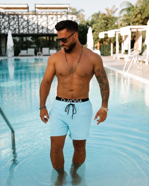Kąpielówki męskie OLAVOGA REON 2026 błękitne - maWer Fashion