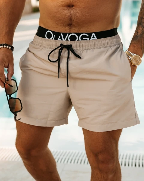 Kąpielówki męskie OLAVOGA REON 2026 beż - maWer Fashion