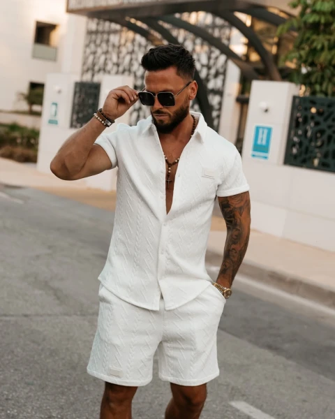 Komplet męski OLAVOGA BANDI 2026 ecru - maWer Fashion