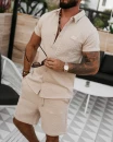 Komplet męski OLAVOGA BANDI 2026 beż - maWer Fashion