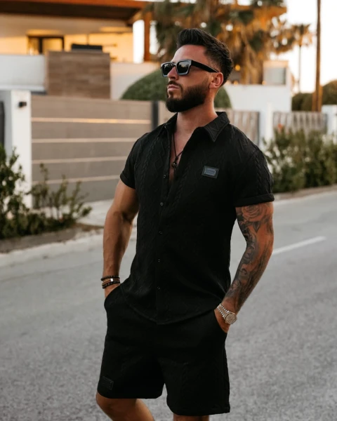 Komplet męski OLAVOGA BANDI 2026 czarny - maWer Fashion