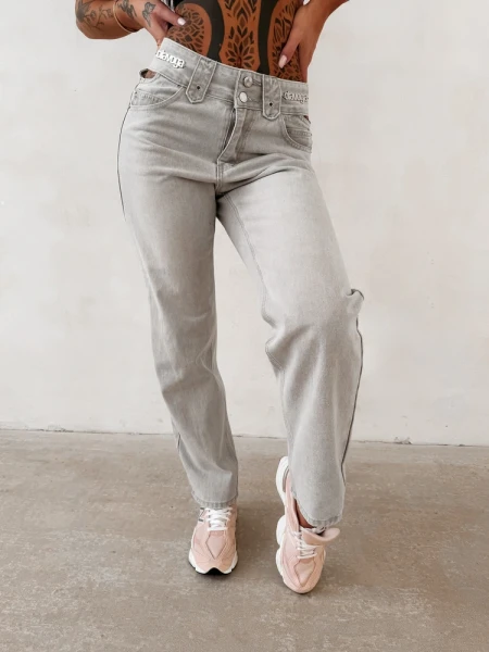 Spodnie damskie OLAVOGA EREDU 2026 szare- maWer Fashion