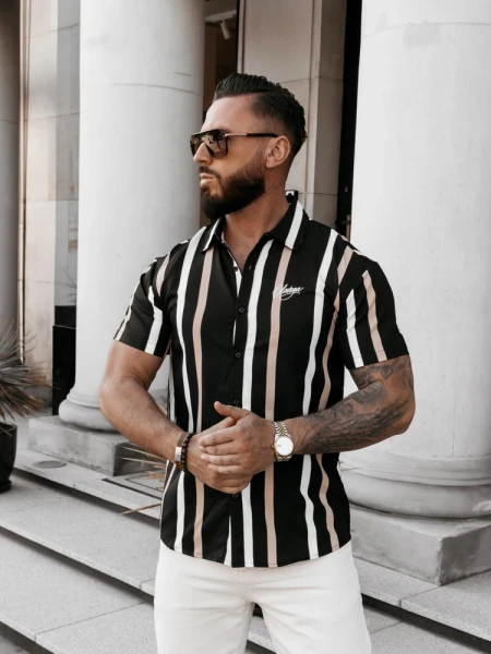 Koszula męska OLAVOGA MIUS 2026 czarna - maWer Fashion