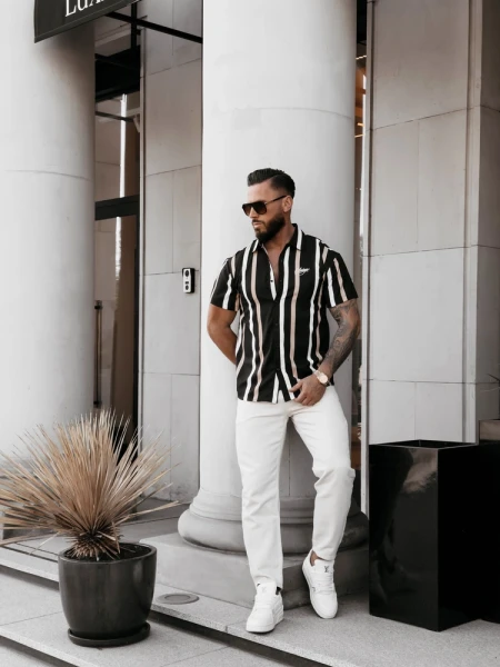Koszula męska OLAVOGA MIUS 2026 czarna - maWer Fashion