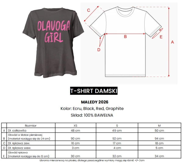 T-shirt damski OLAVOGA MALEDY 2026 - maWer Fashion