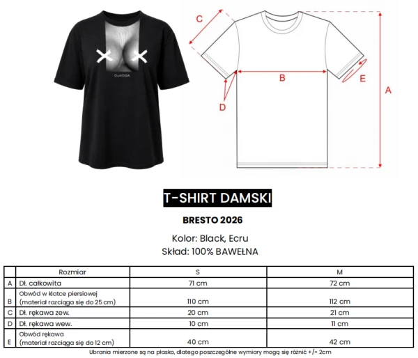 T-shirt damski OLAVOGA BRESTO 2026 czarny - maWer Fashion