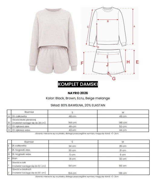 Komplet damski OLAVOGA NAYRO 2026 beżowy melanż - maWer Fashion