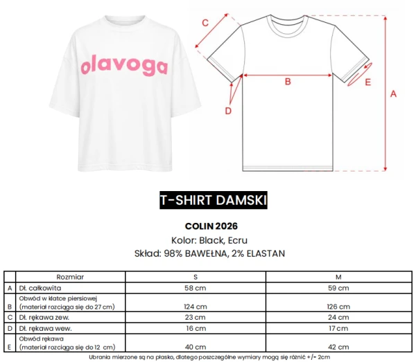 T-shirt damski OLAVOGA COLIN 2026 ecru - maWer Fashion