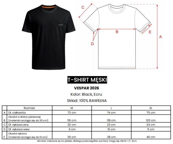 T-shirt męski OLAVOGA VESPAR 2026 ecru - maWer Fashion