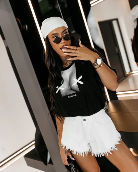 T-shirt damski OLAVOGA BRESTO 2026 czarny - maWer Fashion