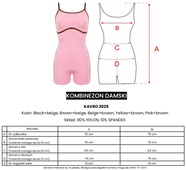 Kombinezon damski OLAVOGA KAVRO 2026 różowy - maWer Fashion
