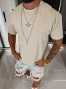 T-shirt męski OLAVOGA BEVERLY 2026 beż - maWer Fashion