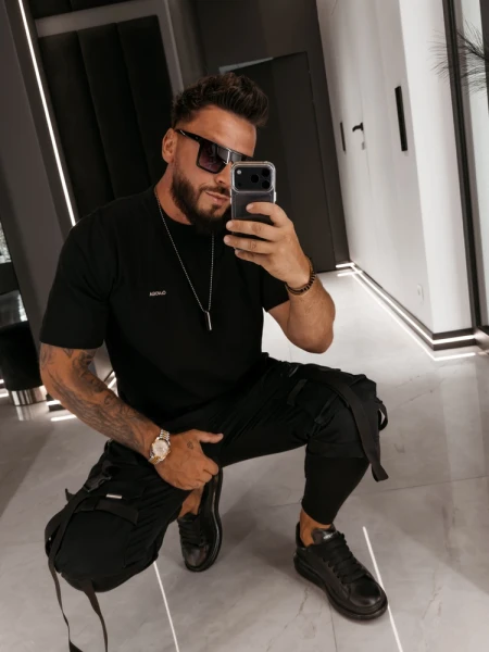 T-shirt męski OLAVOGA VESPAR 2026 czarny - maWer Fashion
