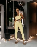 Komplet damski OLAVOGA DRAEL 2026 żółty - maWer Fashion
