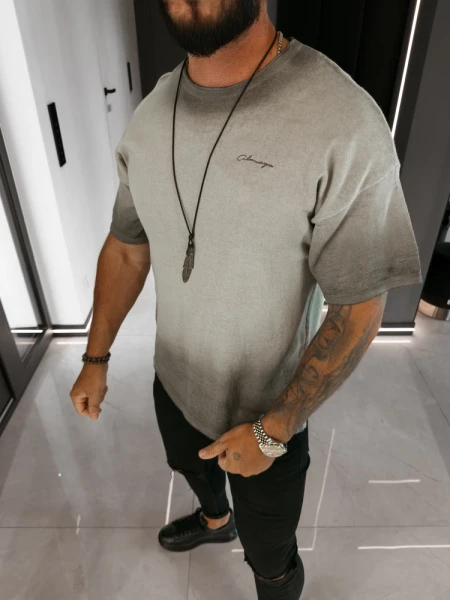 T-shirt męski OLAVOGA VIMA 2026 szary - maWer Fashion