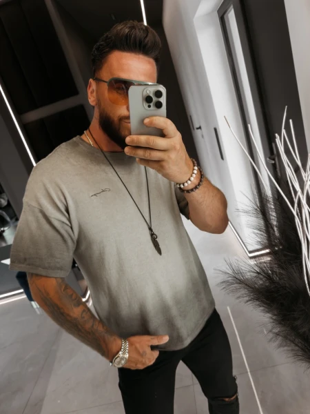 T-shirt męski OLAVOGA VIMA 2026 szary - maWer Fashion