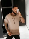 T-shirt męski OLAVOGA VIMA 2026 ciemny beż - maWer Fashion