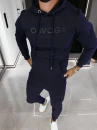 Komplet męski OLAVOGA LONG LOGO 2026 granatowy - maWer Fashion