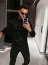 Komplet męski OLAVOGA LONG LOGO 2026 czarny - maWer Fashion