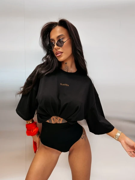 T-shirt damski OLAVOGA ALYSSE 2026 czarny - maWer Fashion