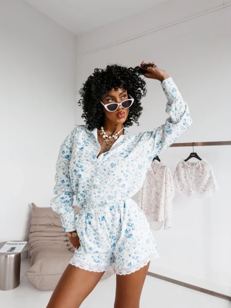 Komplet damski OLAVOGA MILORA 2026 blue garden - maWer Fashion