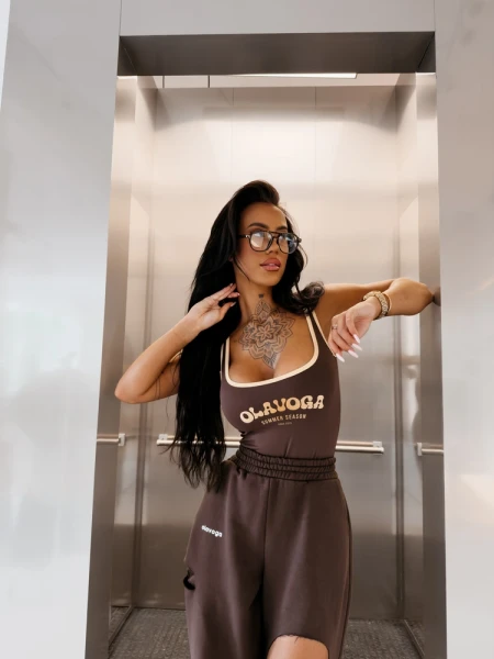 Body damskie OLAVOGA VEXEN 2026 brązowe - maWer  Fashion
