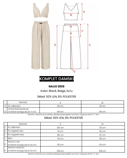Komplet damski OLAVOGA NALIO 2026 ecru - maWer Fashion