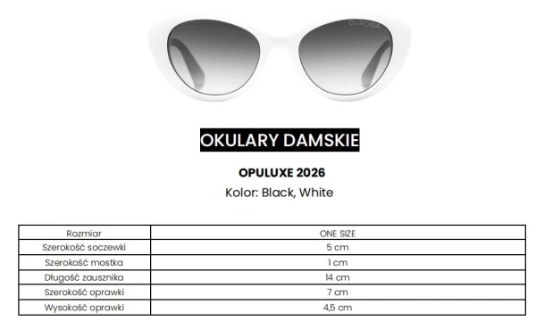 Okulary damskie OLAVOGA OPULUXE 2026 białe - maWer Fashion