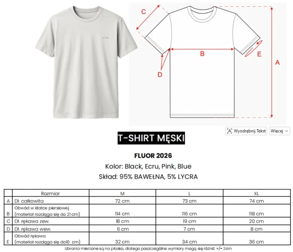 T-shirt męski OLAVOGA FLUOR 2026 ecru - maWer Fashion