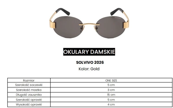 Okulary damskie OLAVOGA SOLVIVO 2026 złote - maWer Fashion