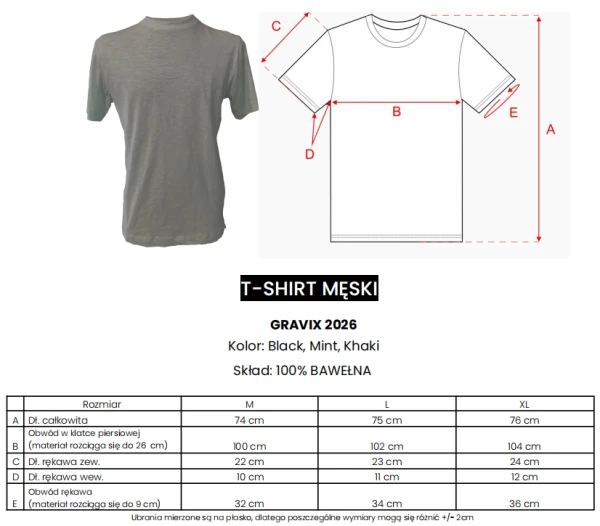 T-shirt męski OLAVOGA GRAVIX 2026 khaki - maWer Fashion