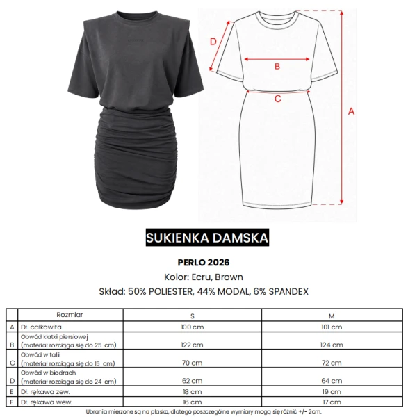 Sukienka damska OLAVOGA PERLO 2026 brązowa - maWer Fashion