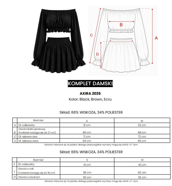 Komplet damski OLAVOGA AXIRA 2026 ecru - maWer Fashion