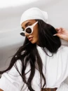 Okulary damskie OLAVOGA OPULUXE 2026 białe - maWer Fashion