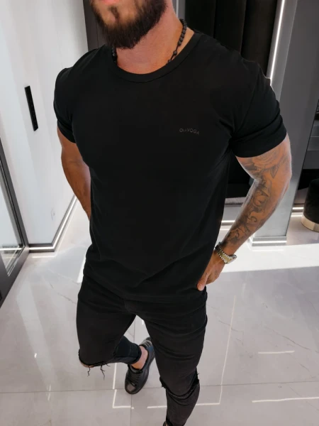 T-shirt męski OLAVOGA FLUOR 2026 czarny - maWer Fashion