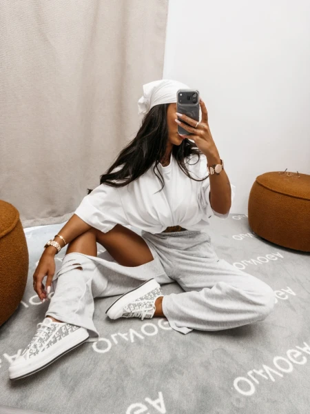 Spodnie damskie OLAVOGA VERANE 2026 szare - maWer Fashion