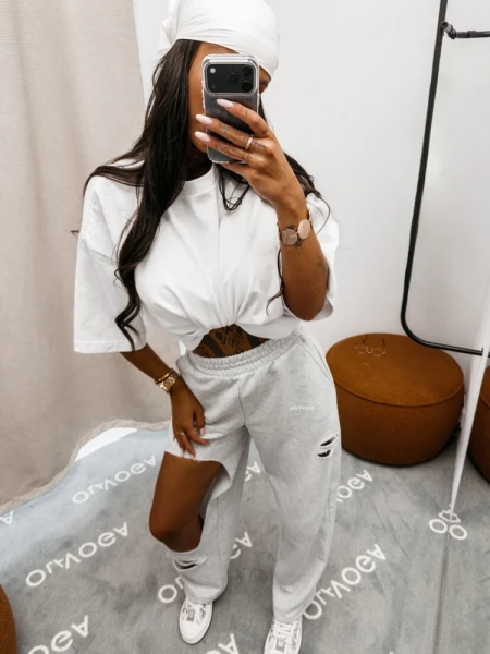 Spodnie damskie OLAVOGA VERANE 2026 szare - maWer Fashion